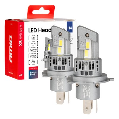 LED Hovedlygter X5-serien WINGER H4 6000K maks 50W AMIO-03945