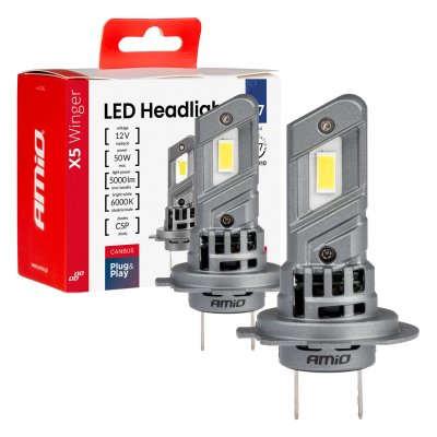 LED-forlygter X5-serie WINGER H7 H18 6000K max 50W AMIO-03946