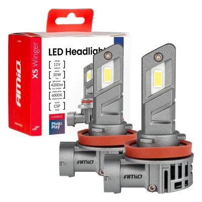 LED Forlygter X5-serie WINGER H8 H9 H11 6000K max 50W AMIO-03947