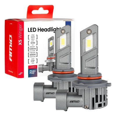 LED Forlygter X5-serie WINGER HB3 6000K max 50W AMIO-03948