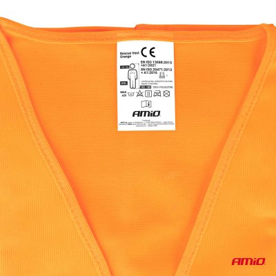 Sikkerhedsvest orange med certifikat XXL AMIO-03985