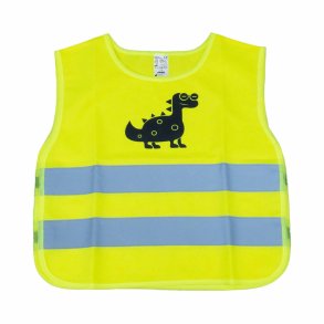 Sikkerhedsvest til børn gul med certifikat DINOSAUR AMIO-03936