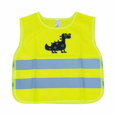 Sikkerhedsvest til børn gul med certifikat DINOSAUR AMIO-03936