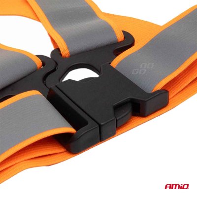 Reflekterende sikkerhedsselsveste orange farve AMiO-03939