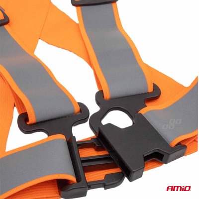 Reflekterende sikkerhedsselsveste orange farve AMiO-03939