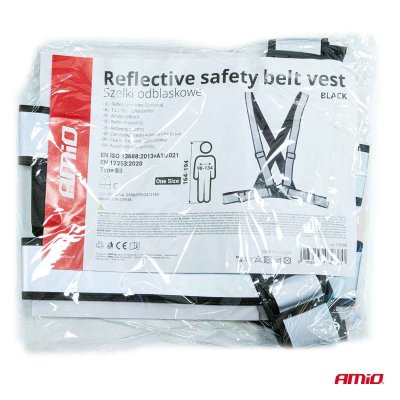 Reflekterende sikkerhedsvest sort AMiO-03938