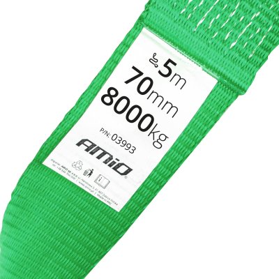 Tovbånd 8000kg 70mm 5m krog+krog AMIO-03993