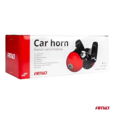Hornlyd signal sæt af 2 stk rød 125mm 12V AMIO-04075
