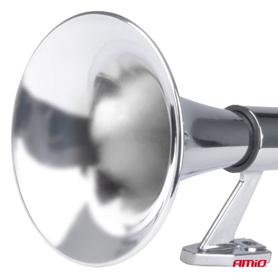 Horn fanfare lydsignal krom 640mm 12V 24V AMIO-04076