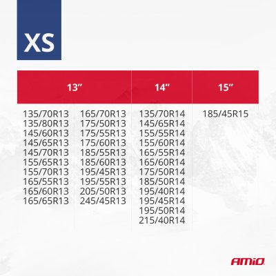 Tekstile sne kæder XS EN16662-1 Önorm V5121 2 stk AMIO-04079