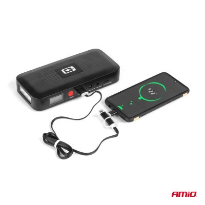 Bærbar jump starter powerbank 12V 12Ah 800A AMIO-04055