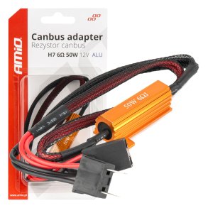 LED Canbus relæmodstand 6? 50W H7 stik og sokkel AMIO-04089