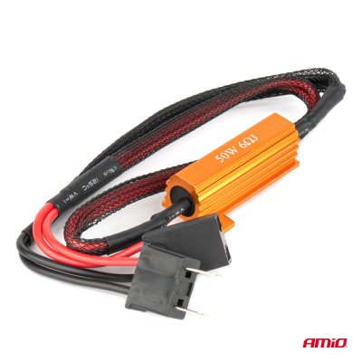 LED Canbus relæmodstand 6? 50W H7 stik og sokkel AMIO-04089