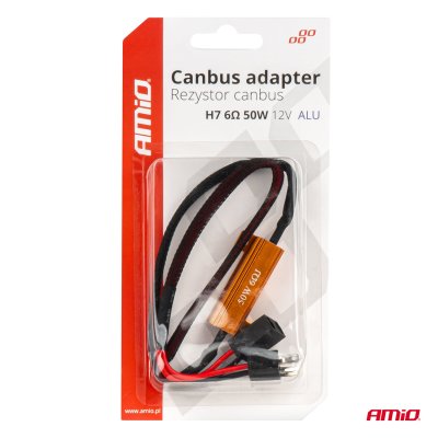 LED Canbus relæmodstand 6? 50W H7 stik og sokkel AMIO-04089