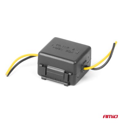 Bil Power Signal Filter Anti-interference med glasikring 12V AMIO-04099