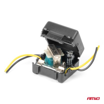 Bil Power Signal Filter Anti-interference med glasikring 12V AMIO-04099