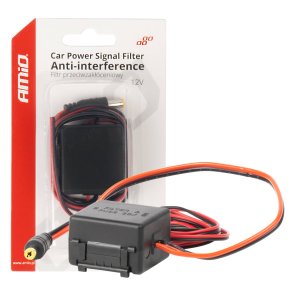 Bil Strøm Signal Filter Anti-interferens med stik 12V AMIO-04101