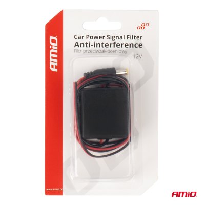 Bil Strøm Signal Filter Anti-interferens med stik 12V AMIO-04101
