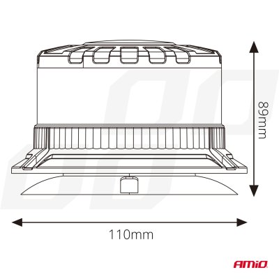 LED advarselslampe heavy duty W28M 12V 24V AMIO-04105