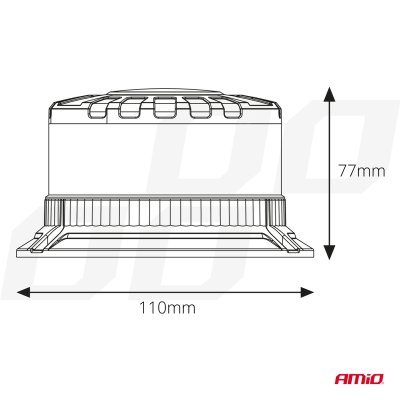 LED advarselslampe tungt udførelse W28B 12V 24V AMIO-04106