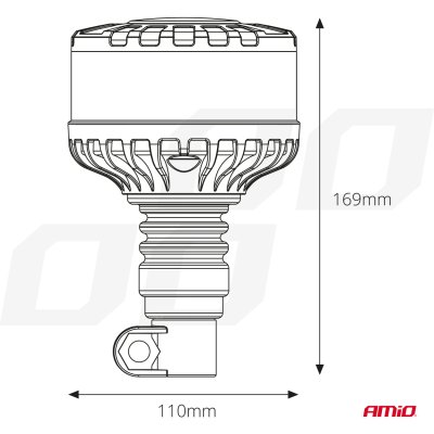 LED Advarselslampe til tungt brug W28P 12V 24V AMIO-04107
