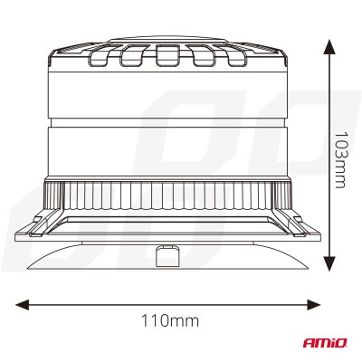 LED Advarselslampe tung duty W29M 12V 24V AMIO-04110