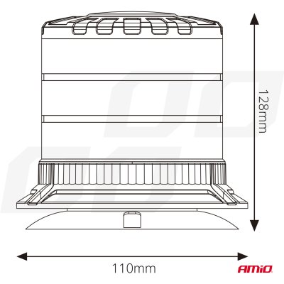 LED Advarsel Lampe heavy duty W30M 12V 24V AMIO-04111