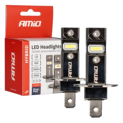 LED Hovedlygter Hybrid serie H3 6000K Canbus 60W AMIO-04113