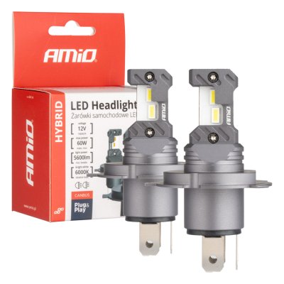 LED Forlygter Hybrid serie H4 H19 6000K Canbus 60W AMIO-04114