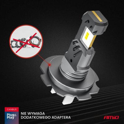 LED Forlygter Hybrid serie H7 H18 6000K Canbus 60W AMIO-04115