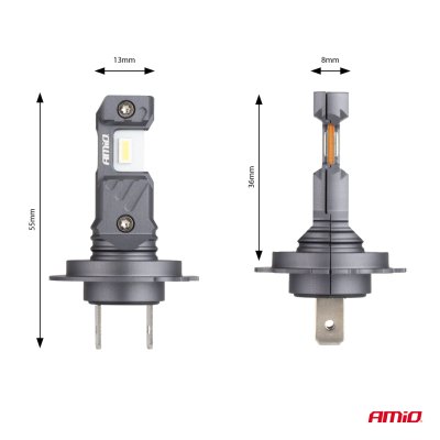 LED Forlygter Hybrid serie H7 H18 6000K Canbus 60W AMIO-04115