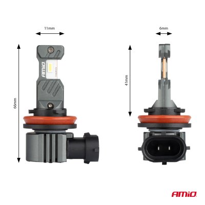 LED Forlygter Hybrid serie H8 H9 H11 H16 6000K Canbus 60W AMIO-04116
