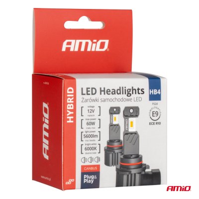 LED forlygter Hybrid serie HB4 9006 6000K Canbus 60W AMIO-04118