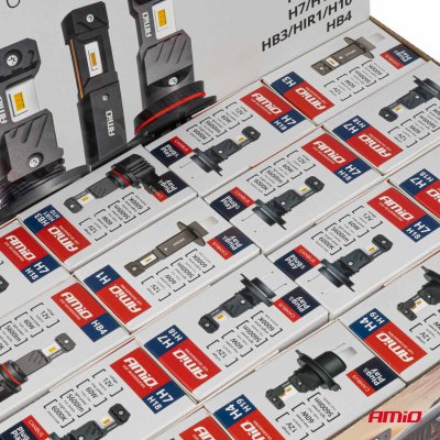 LED-forlygter Hybrid serie H1 H3 H4 H7 HB3 HB4 6000K Canbus 16 sæt AMIO-04120