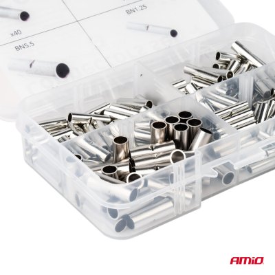 Sæt af kabelconnectorer BN1.25 BN2 BN5.5 160 stk AMIO-04123