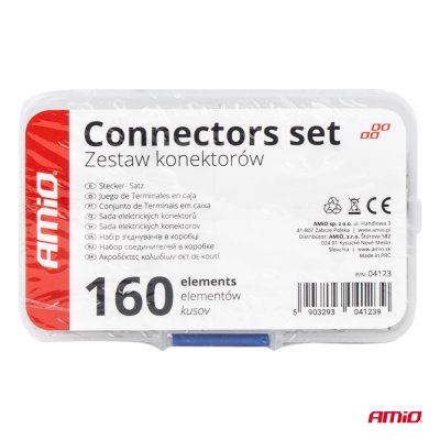 Sæt af kabelconnectorer BN1.25 BN2 BN5.5 160 stk AMIO-04123