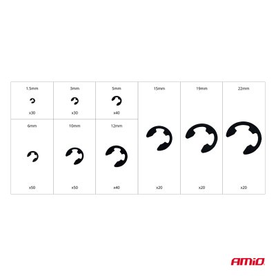 E-Clip Ekstern Fastgørelsessæt 300 stk AMIO-04124