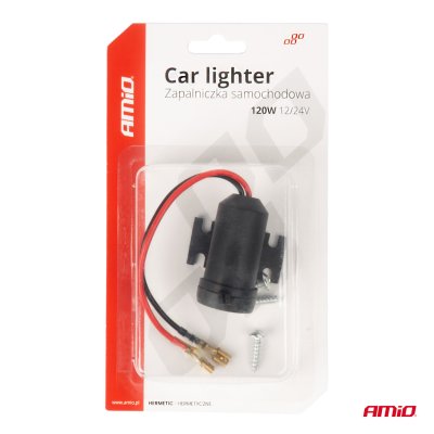 Hermetisk lighterstik 12/24V AMIO-04129