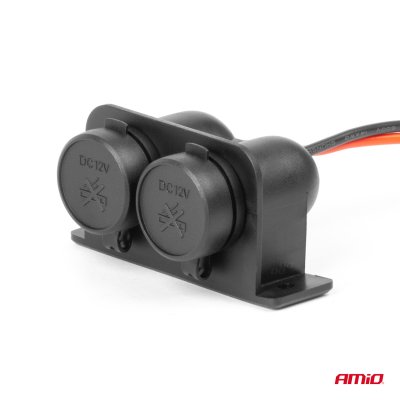 Dobbelt hermetisk lighterstik 12/24V AMIO-04130