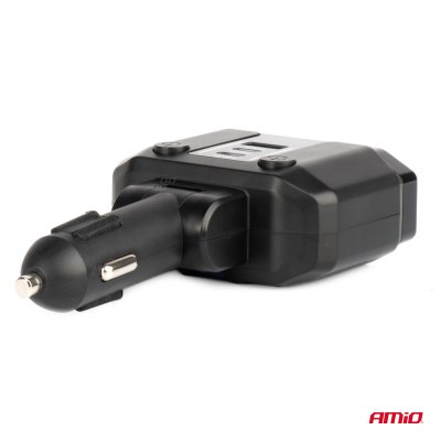 Dobbelt forlængelsesstik PD30W PD20W QC3.0 12/24V max 200W AMIO-04174