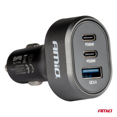 Hurtig Biloplader 3.0 PD65W PD20W AMIO-04177