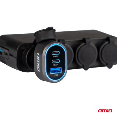 Hurtig Biloplader 3.0 PD65W PD20W AMIO-04177