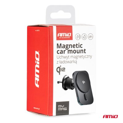 Hurtig Magnetisk Trådløs Vent Dashboard Bil Oplader Qi2 15W AMIO-04179