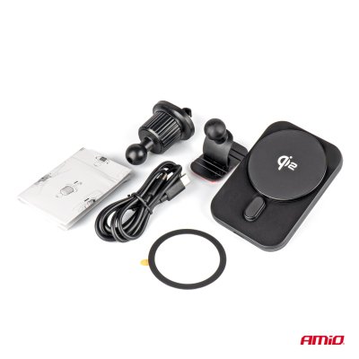 Hurtig Magnetisk Trådløs Vent Dashboard Bil Oplader Qi2 15W AMIO-04179