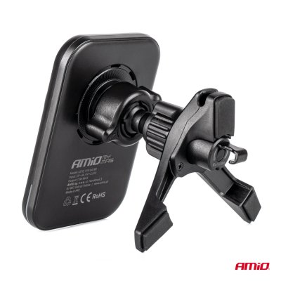 Hurtig magnetisk trådløs ventil-dashboard biloplader Qi2 15W AMIO-04180