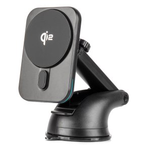 Hurtig magnetisk trådløs vindues-dashboard biloplader Qi2 15W AMIO-04181