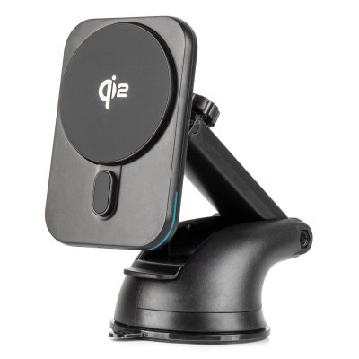 Hurtig magnetisk trådløs vindues-dashboard biloplader Qi2 15W AMIO-04181