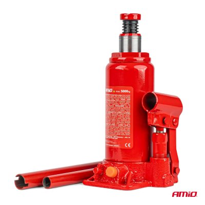 Flaske hydraulisk domkraft 5T PVC kasse AMIO-04183