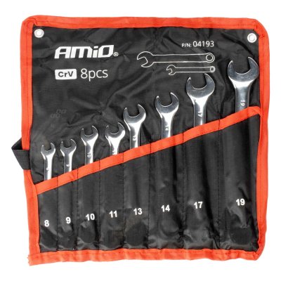 Open end skruenøgle sæt 8-19 mm 8 stk. AMIO-04193