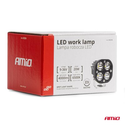Arbejdslampe AWL63 20W 6500K 4000lm 9-36V AMIO-04204